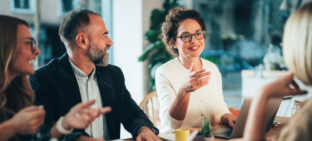 executives networking at table